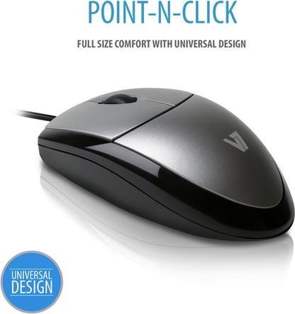Productafbeelding V7 Muis Optisch Blk/Sil Retail (Bedraad)