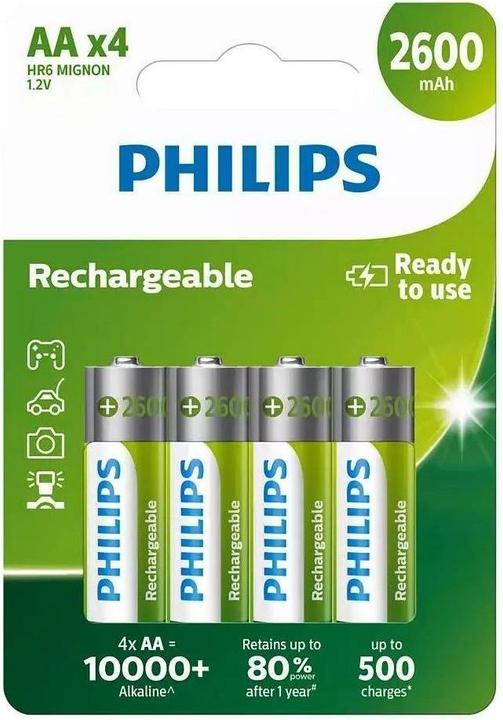 Philips Rechargeable (4 pcs., AA, 2600 mAh)