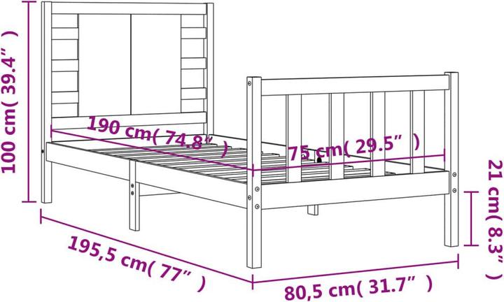 Actual product image VidaXL Afina (75 x 190 cm)