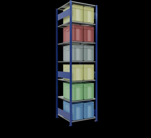 Immagine prodotto Schulte Lagertechnik Sistema di scaffalature di base senza viti MULTIplus150 con ripiani di lunghezza