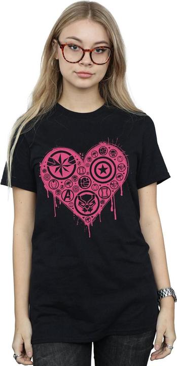 Actual product image Womens/Ladies I Heart Avengers Cotton Boyfriend T-Shirt (XL)