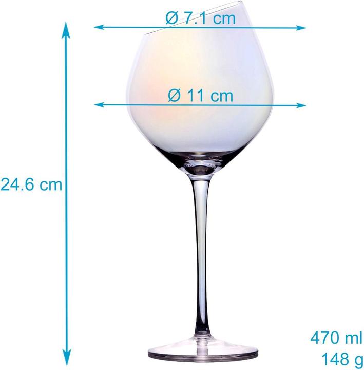 Produktbild Intirilife Weingläser mit moderner Kante (47 cl, 6 Gläser, Weissweingläser, Rotweingläser, Weingläser Set)