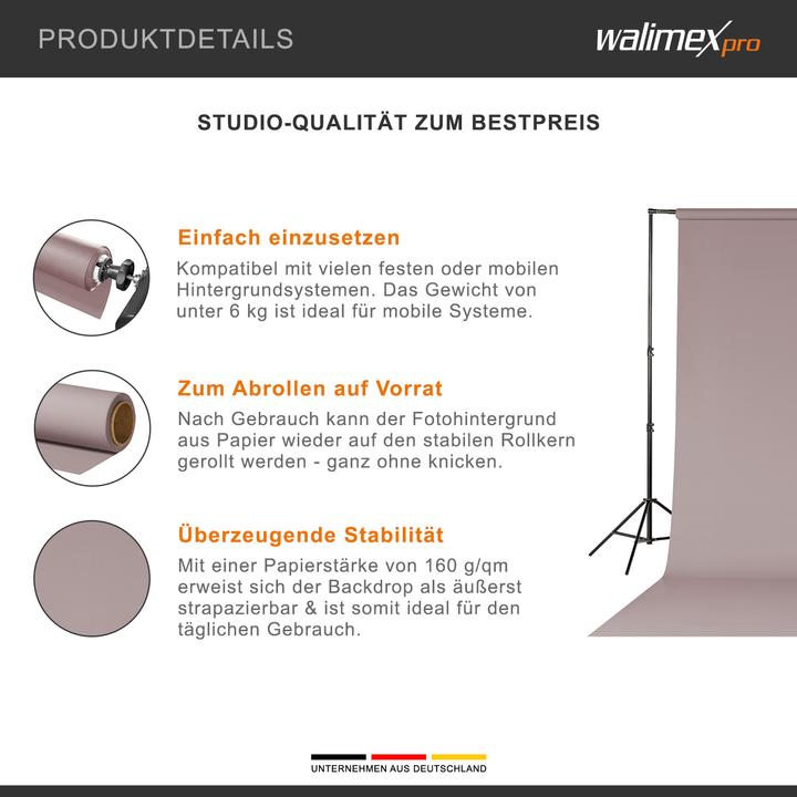Actual product image Walimex pro Background cardboard 2.72x10m, soft lilac (272 cm, 1000 cm)