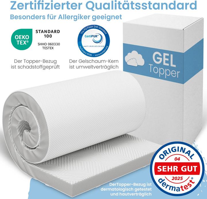 Image du produit Bestschlaf Topper en mousse de gel, hauteur 4 cm (80 x 190 cm)