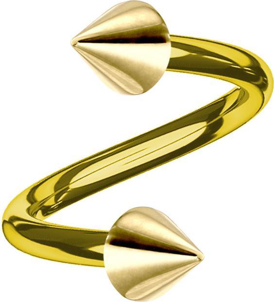 Immagine prodotto Star Piercing Micro spirale placcata in oro con due coni (senza ottone, Acciaio chirurgico 316L)