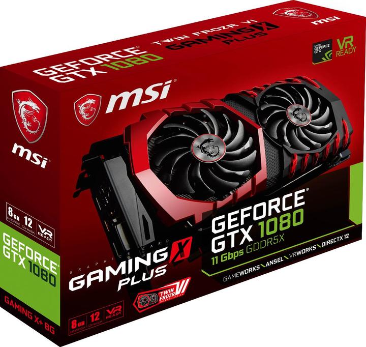 Image du produit MSI GeForce GTX 1080 GAMING X+ 8G (8 Go)
