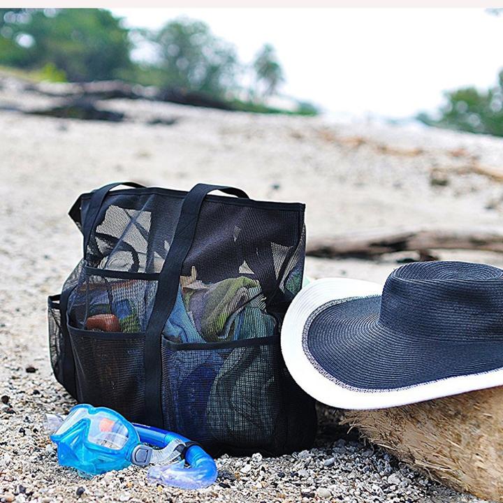 Immagine prodotto Cover-Discount Borsa da spiaggia in rete senza sabbia Borsa da bagno Rete per riporre gli oggetti