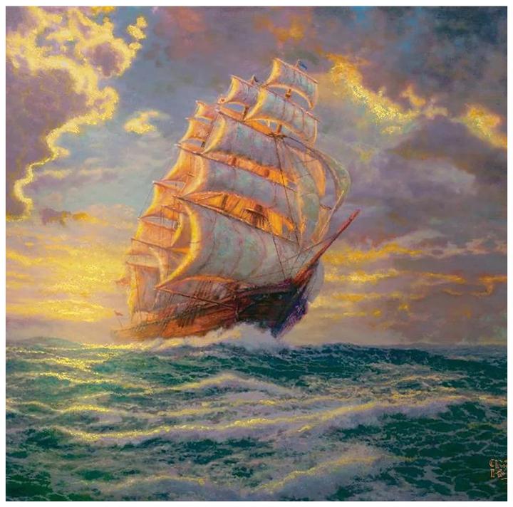Produktbild Craft Buddy Courageous Voyage, 30x30cm Paint By Numbers Kit - Thomas Kinkade