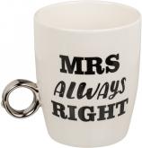 Ootb New Bone China-Becher, Mr Right & Mrs Always Right (370 ml, 2 x)
