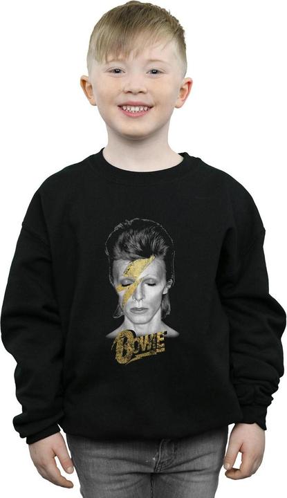 Actual product image David Bowie Boys Aladdin Sane Gold Bolt Sweatshirt (152, 158)