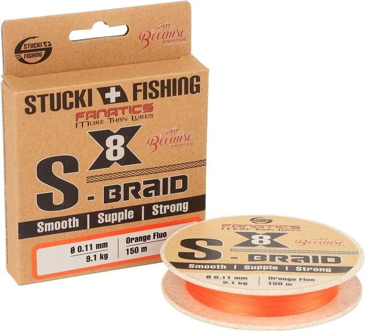 Immagine prodotto Stucki Fishing S-Braid X8, arancione (20 kg, 0.25 mm)