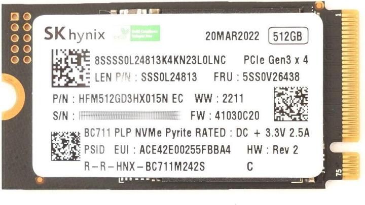 Nutritional values and ingredients Lenovo Ssd asm (512 GB, M.2 2242)