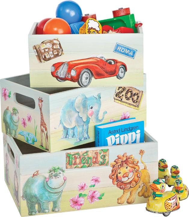 Image du produit VBS Caisses en bois, lot de 3, environ 30x20x13cm, 27x17,5x12cm et 24x15x10,5cm