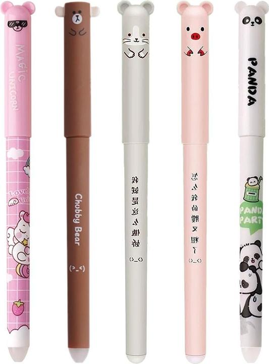 Actual product image The Toy Company 5 Stück Radierbare Gel-Stifte – Hase, Schwein, Panda & Co. (5 x)