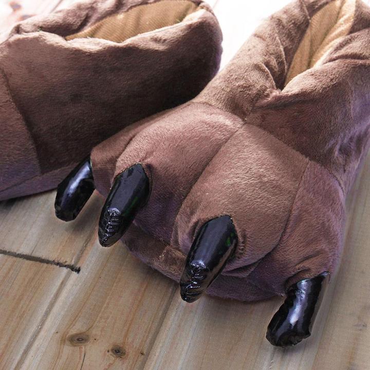 Produktbild JTI Weiche Hausschuhe mit Krallen, Braun - Grösse 39-45 (39, 40, 41, 42, 43, 44, 45)