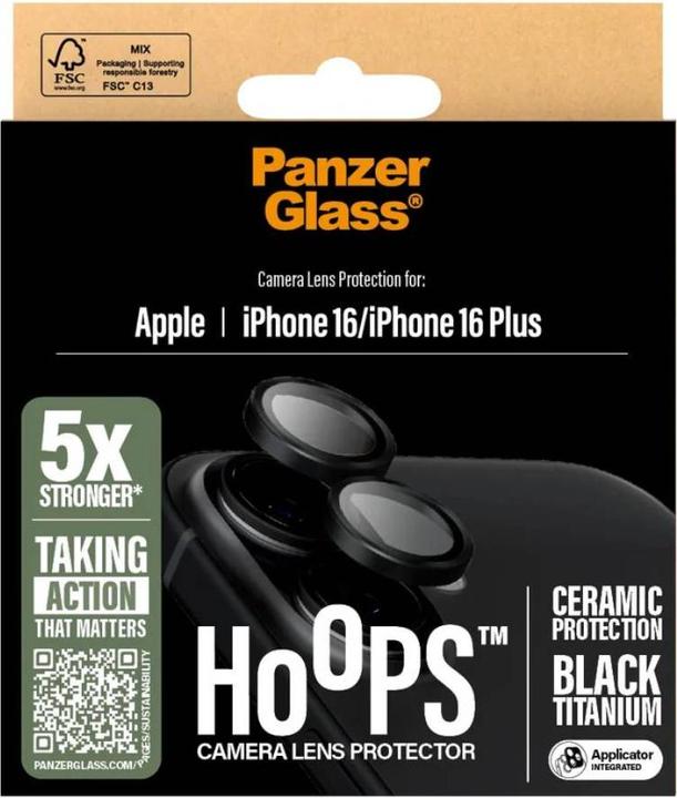 Produktbild PanzerGlass Hoops Camera Lens Protector (1 Stück, Apple iPhone 16 Plus, Apple iPhone 16)