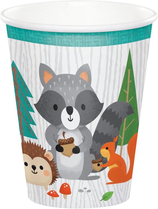 Actual product image Creative Party Paper cups forest animals, 8 pieces (8 x)