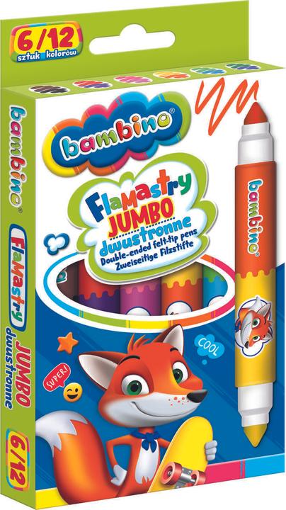Actual product image St. Majewski BAMBINO double-sided markers Jumbo 6 pieces/12 colours (Multicoloured, 6 x)