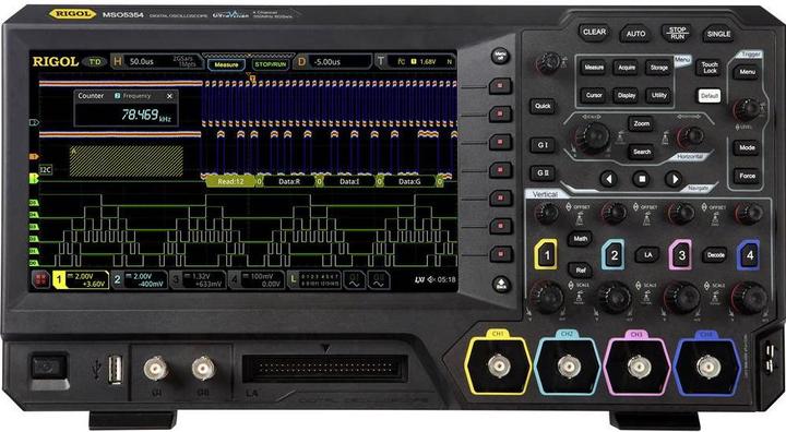 Produktbild Rigol MSO5204 Digital-Oszilloskop 200MHz 8 GSa/s 100 Mpts 8 Bit 1St. (CAT I)