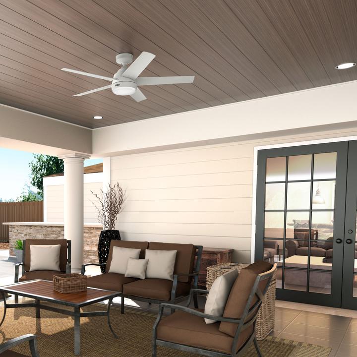 Actual product image Hunter Fans Outdoor Deckenventilator Marina Weiss mit LED (42 dB)
