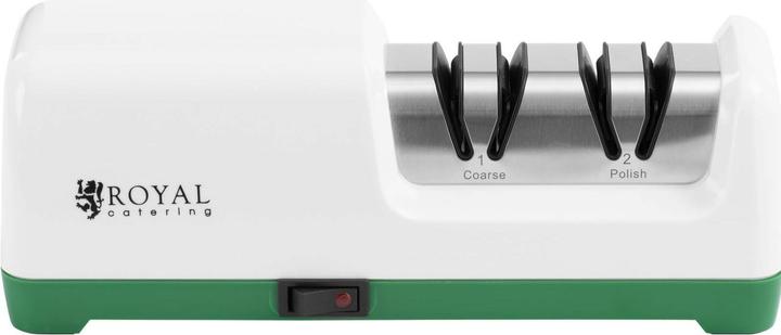 Actual product image Royal Catering Elektrischer Diamant-Messerschärfer Profi-Messerschleifer 2 Stufen 20° Weiss