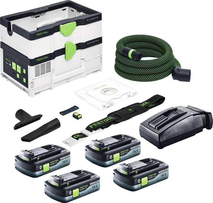 Produktbild Festool CTLC SYS Akku Absaugmobil 36 V ( 2x 18 V ) Staubkl. L + 4x Akku 4,0 Ah + Ladegerät