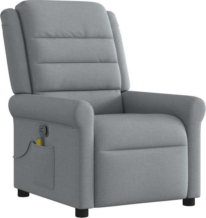 VidaXL Massagesessel Hellgrau Stoff Massage TV-Sessel