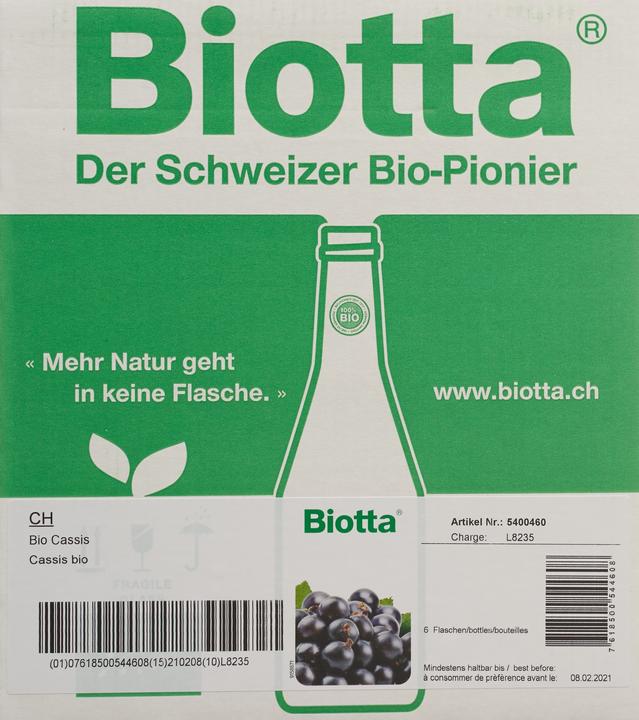 Image du produit Biotta Cassis (6 x 50 cl)
