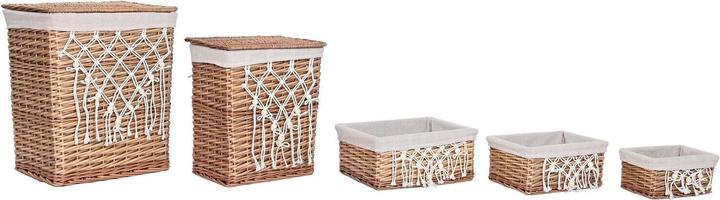 Esprit Laundry basket Home White Natural wicker Shabby Chic 47 x 35 x 55 cm 5 Pieces