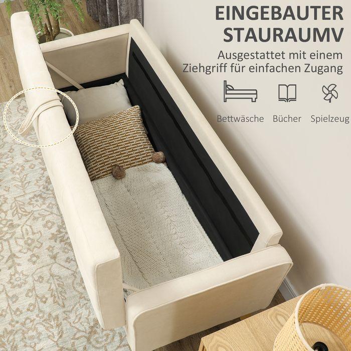 Immagine prodotto Swisshandel24 3 Sitzer Sofa, Couch mit Stauraum, Holzbeine, Samtoptik für Wohnzimmer (3 posti)
