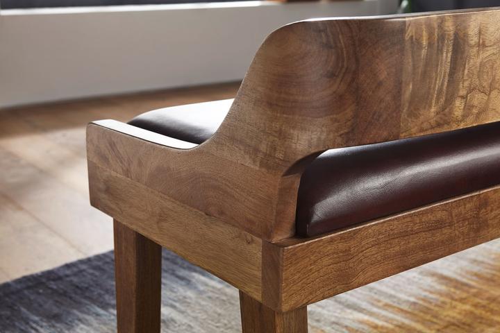 Image du produit FineBuy Banc en bois massif mangue marron (108 cm)