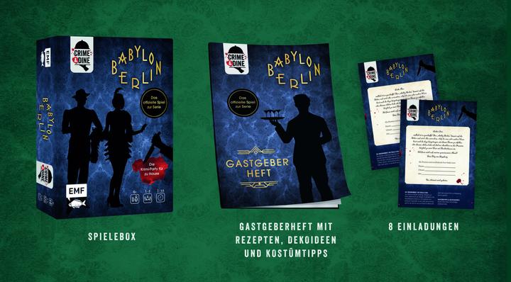 Actual product image Crime & Dine – Das Krimi-Dinner-Set: Babylon Berlin – Das offizielle Spiel zur Serie! (German, Business Elephant Paperdice Solutions GmbH, 2022)