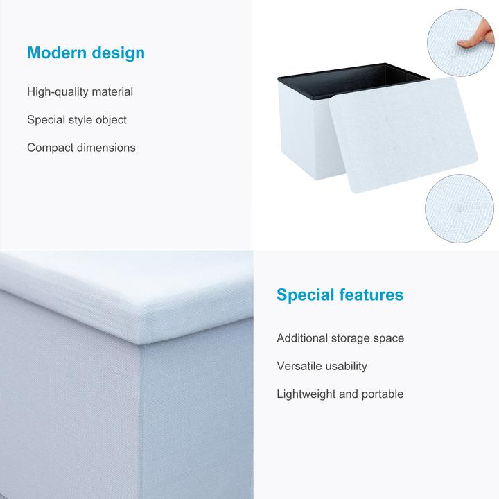 Actual product image Intirilife Bench 49x30x30 cm SNOW WHITE (30.49 cm)