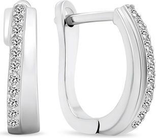 Brilio Silver - Decent silver earrings with zircons EA552W