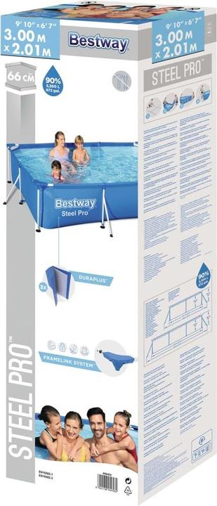 Actual product image Bestway Swimming Pool Steel Pro Rectangular (300 x 201 x 66 cm)