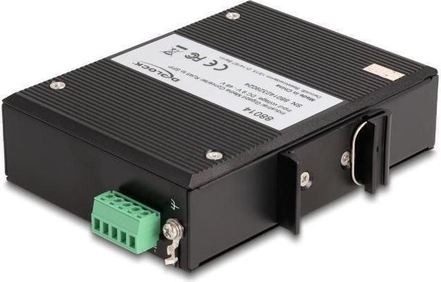 Image du produit Delock Convertisseur de média industriel Gigabit RJ45 vers SFP pour rail DIN (2 Ports)