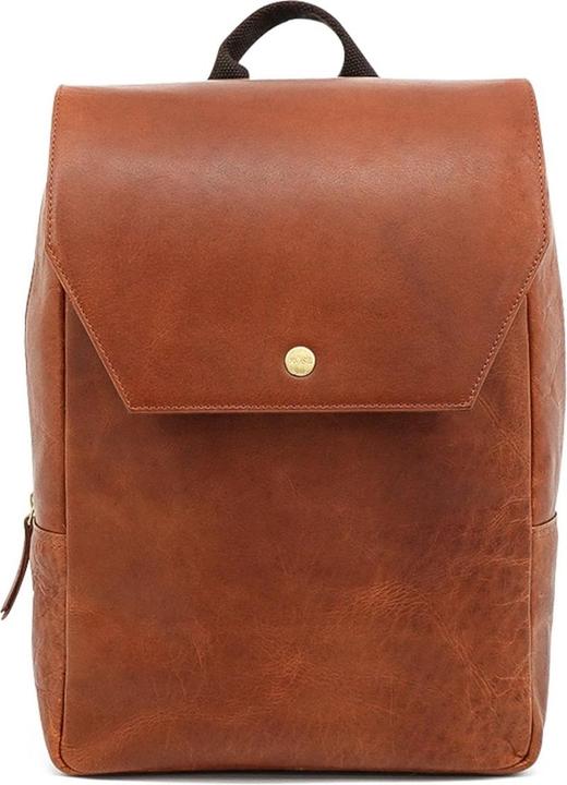 Actual product image Mosz Laptop Backpack / Work Bag / Back Bag - Ladies - 15 Inch - Leather - Billy - Cognac (15")