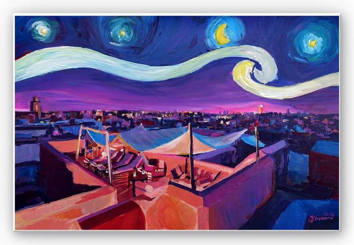 Produktbild Trenddeko Bleichner - Marrakesch bei Nacht (100 x 70 cm)