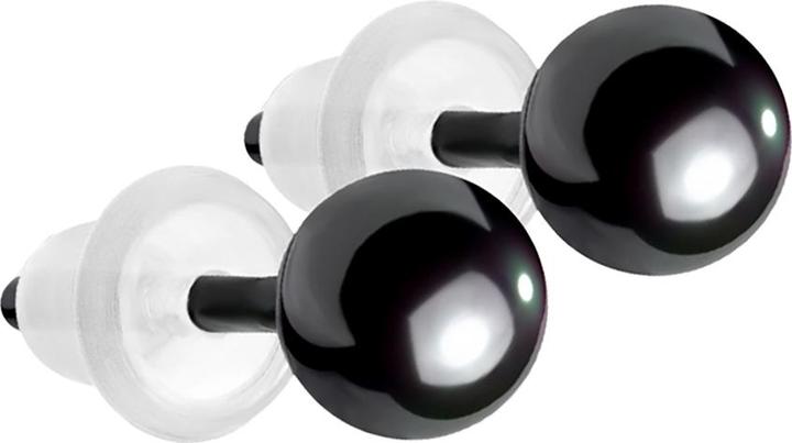 Produktbild Star Piercing Ohrstecker schwarz mit Kugel (ohne Messing, Keramik)