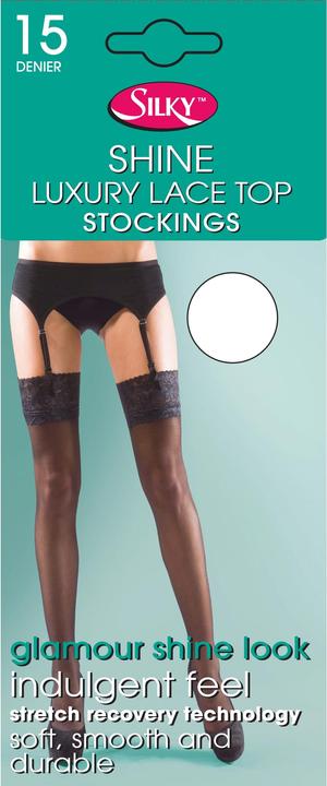 Image du produit Silky Bas Shine avec finition en dentelle (M)
