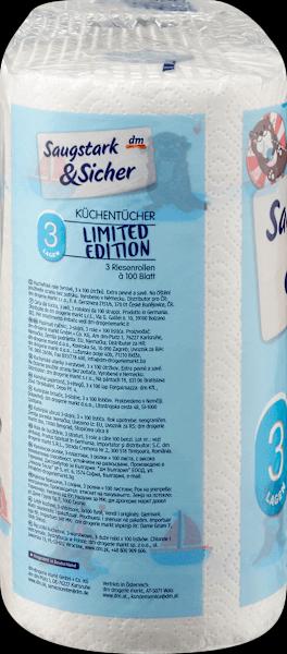 Actual product image dm Saugstark&Sicher Kitchen roll design 3-ply (3x100 sheets)