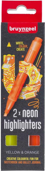 Actual product image Bruynzeel Textmarker-Set, 2 Farben – Gelb und Orange (Orange, Yellow, 2 x)