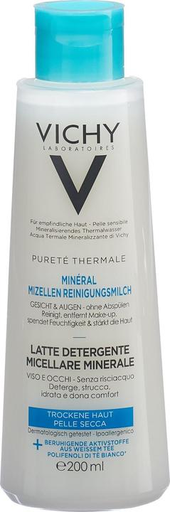 Actual product image Vichy Pureté Thermale Mineral Milk For Dry Skin (Cleansing lotion, 200 ml)