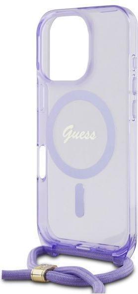Image du produit Guess GUHMP16XHCTSGNSU iPhone 16 Pro Max 6.9" fioletowy/pourpre hardcase Cord Cord Script MagSa