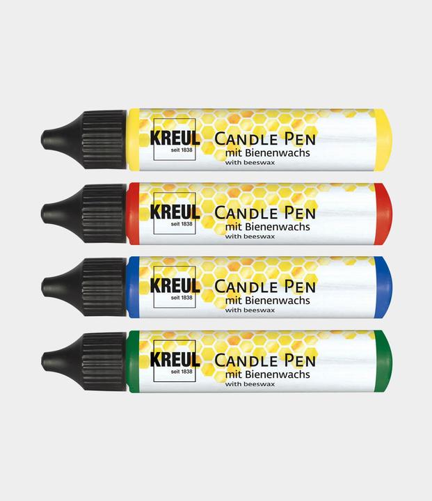 Actual product image Kreul Candle Pen Set of 4, Wax Colour (Yellow, Blue, Green, Red, 116 ml)