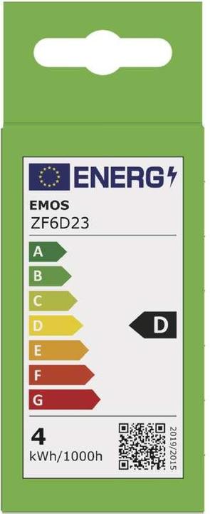 Energie-Label Emos LED Lampe Filament Mini Globe / E27 / 3,4 W (40 W) / 470 lm / Neutral Weiss (E27, 3.40 W, 470 lm, 1 x, D)