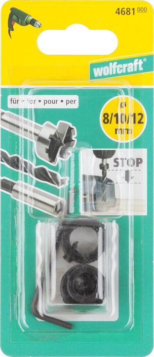 Actual product image wolfcraft wolfcraft 1 Tiefenstopp-Set 3-tlg. f. 4686000 (8, 10, 12 mm)