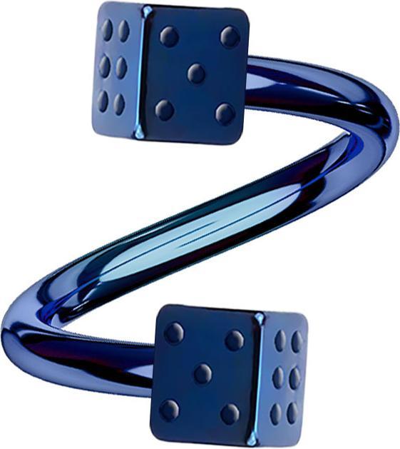 Image du produit Star Piercing Micro Spirale bleu foncé avec deux cubes (Acier chirurgical 316L)