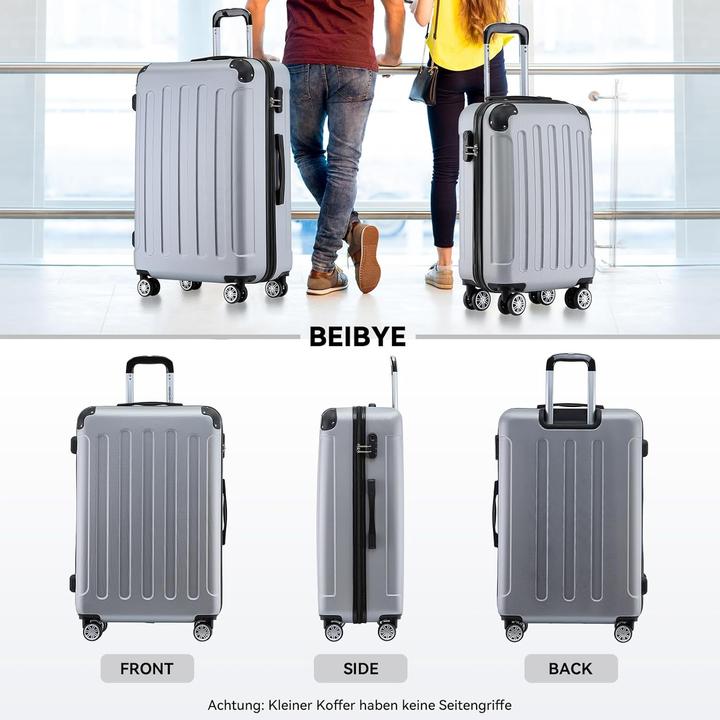 Produktbild Beibye 3-teiliges Hartschalen-Kofferset (110 l, Handgepäck (bis 50l), M (50 - 90l), L (90 - 115l))