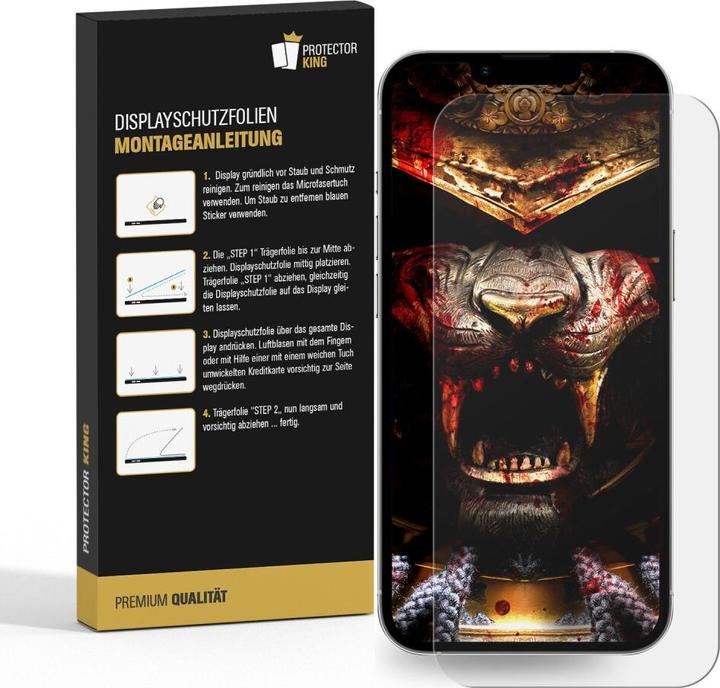 Protectorking 4x 9H Panzerglas flexibel HD Klar (4 Stück, Apple iPhone 13)
